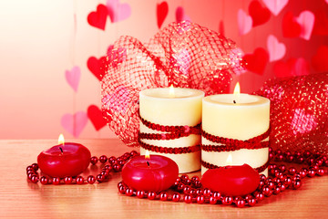Beautiful candles with romantic decor