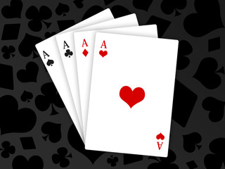poker - carré d'as - cartes