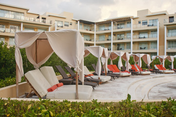 Chaise Lounges in Pool Cabanas