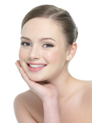 Smiling woman with healthy skin