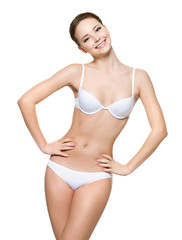 Fototapeta premium Happy young woman with beautiful body