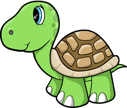 Cute Turtle Animal Vector Illustration