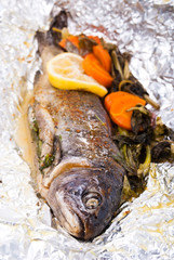 trout in a foil