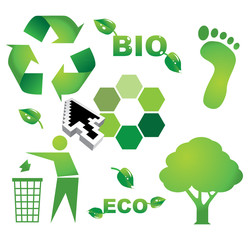 bio eco icon symbols - illustration