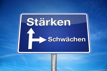 Verkehrsschild Stärken Schwächen