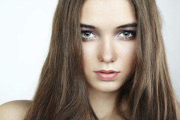 Fashion portrait of young beautiful woman