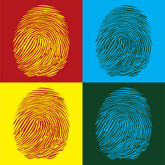 fingerprints detailed illustration pop art style
