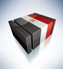 3D flag of Arab Egypt