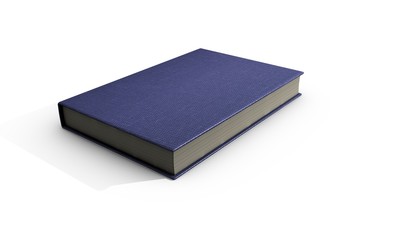 livro em 3d sob fundo branco