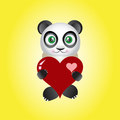 Панда с сердцем в лапах