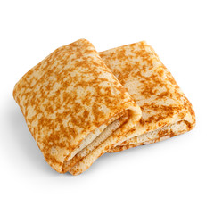 fried pancakes stuffed isolated white background