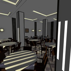 3d render of restaurant interior