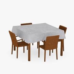 3d render of  restaurant table
