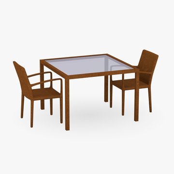 3d render of  restaurant table