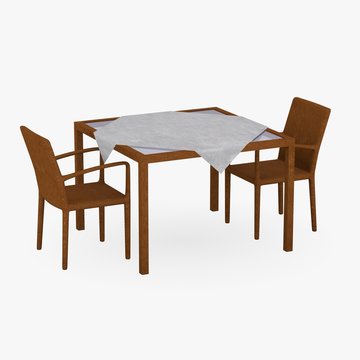 3d render of  restaurant table
