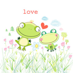 Fototapeta premium frogs in love