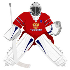 Naklejka premium Team Russian hockey goalie