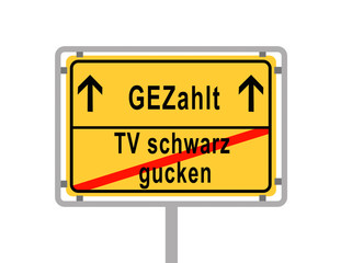 Gezahlt Ortsausgangsschild