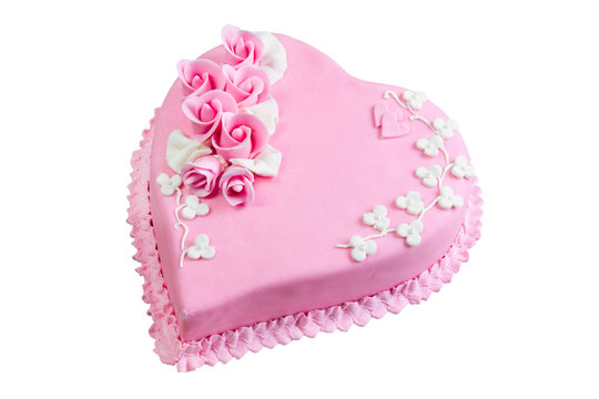 pink cake heart