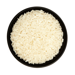 Rice in a black plate