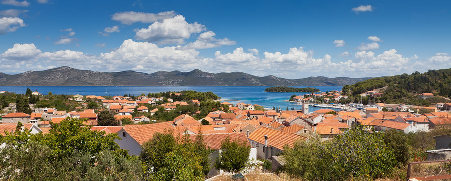 Panorama of city of Veli Iz, Croatia