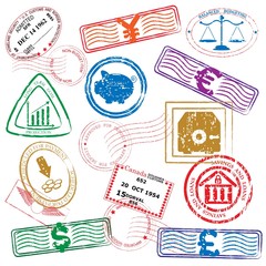 Finance Stamps Icon Set
