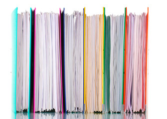 Office folders isolated on white.