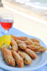 Fried red mullet