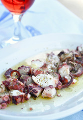 Marinated octopus dish