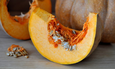 Pumpkin slice with seeds