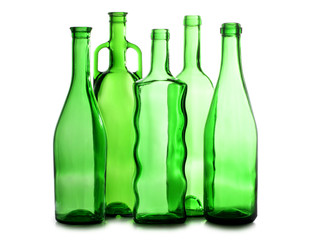 Green glasses empti bottles