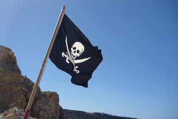 Flag of a Pirate skull and crossbones - Pirates Flag - 39246029