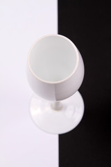 black and white cup over black and white background