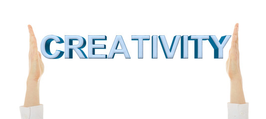 Businesswoman hands protecting creativity