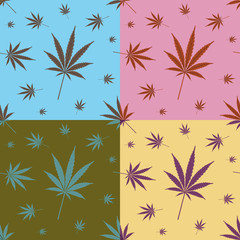 Fototapeta na wymiar seamless cannabis leaf pattern - illustration
