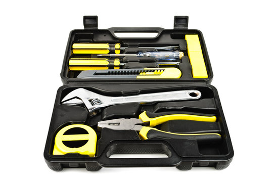 A set of tools in the case
