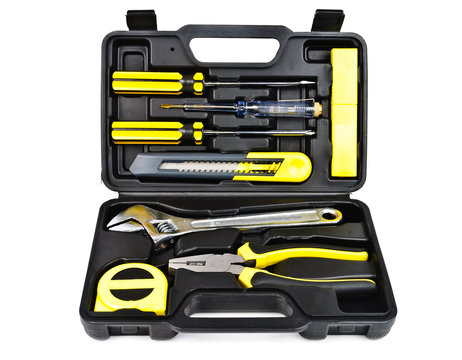 A set of tools in the case