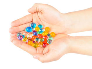 The soil of the colored balls