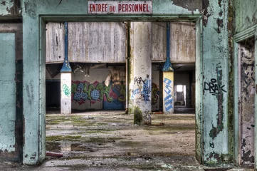 Foto op Plexiglas Workers entrance in an abandoned factory © tobago77