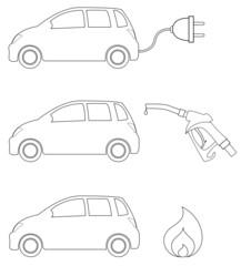Symbole für verschiedene Kraftstoffarten