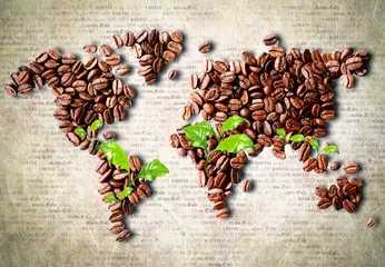 Raamstickers Bestsellers in de keuken Koffie over de hele wereld