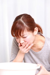 Fototapeta premium young woman feel nauseated