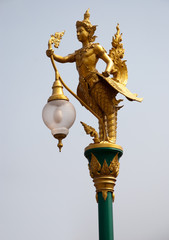 Fototapeta na wymiar Kinnaree Decorated Lamp