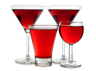 Red martini glasses