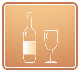 light sign with bottle and wineglass silhouette