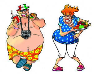 cartoon tourists, set1