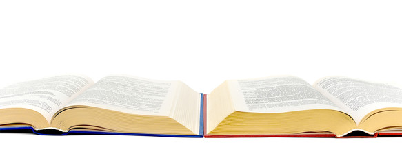 open book on white background