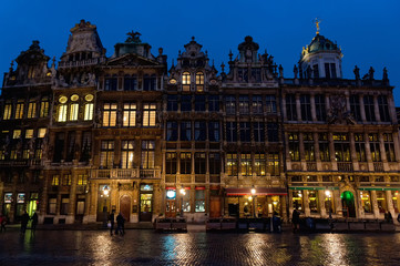Fototapeta na wymiar Ornate buildings of Grand Place, Brussels, Belgium