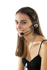 Help center operator woman with headset