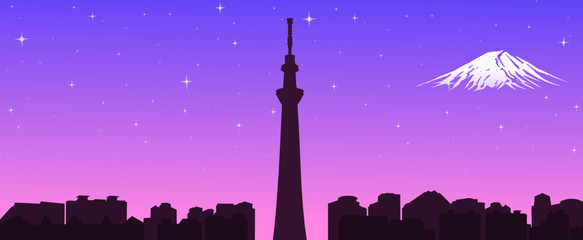 Fototapeta premium Tokyo Sky Tree , the new symbol of Tokyo,vector file